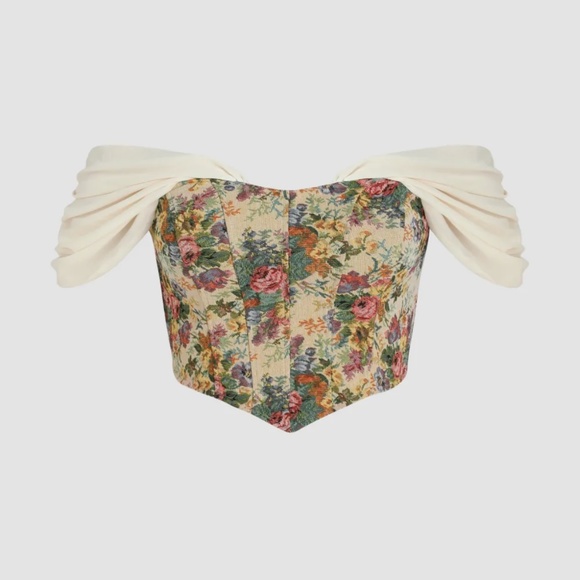 Floral Off Shoulder Corset Top 3XL - Picture 1 of 4
